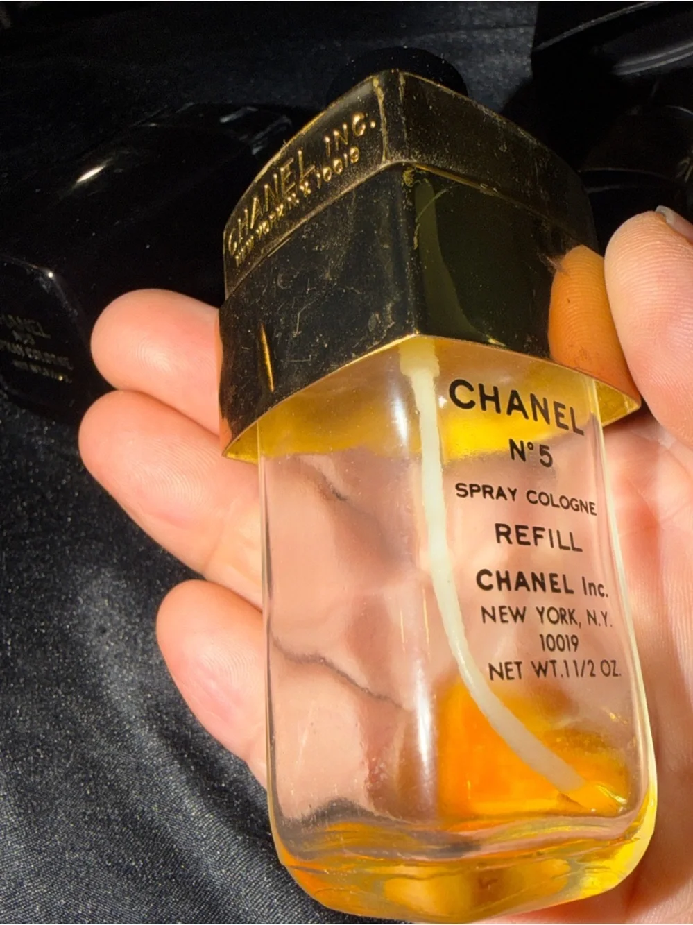 CHANEL Black and Gold Decorative Lipstick Bottle Set